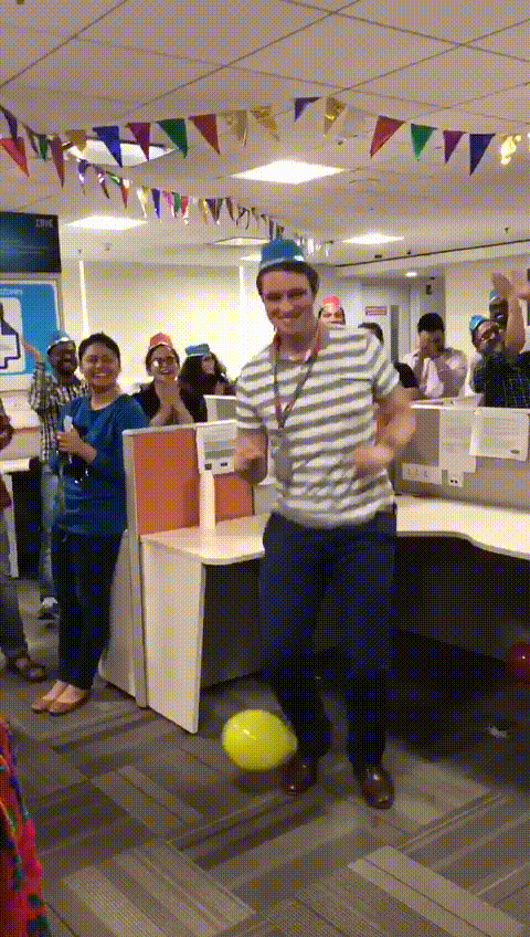 James dancing in India